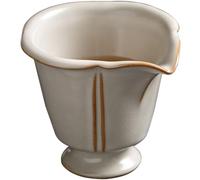 Gobelet à Thé en Céramique Beige à Base Haute, Style Vintage | Finition Lisse, Forme Ronde et Sobre, Service pour Thé Noir et Infusion, Décoration Salon de Thé