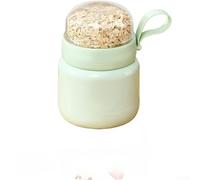 Gobelet à yaourt étanche double couche avec cuillère pliable pour avoine de nuit, petit déjeuner, céréales, 9,8 x 9,3 x 13,5 cm, vert (A)