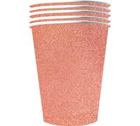 Gobelet américain grande décoration de fête scintillant 10 pièces or rose 530 ml