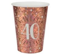 Gobelet anniversaire 40 ans rose gold élégant (x10) REF/7349 Matière carton