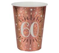 Gobelet anniversaire 60 ans rose gold élégant (x10) REF/7349 Matière carton