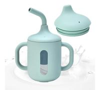 Gobelet Anti-Fuite Enfant 150 Ml Verre En Silicone Avec Paille Étanche | Tasse d'Apprentissage pour Pour Garçons Filles Maison Pique-Nique Camping École Maternelle