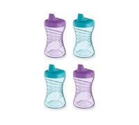 Gobelet anti-fuite NUK Fun Grips bec rigide 283 ml - Gobelet pour tout-petit facile tenir, lot de 4 - Gobelet anti-fuite sans BPA