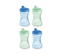 Gobelet anti-fuite NUK Fun Grips bec rigide 283 ml - Gobelet pour tout-petit facile tenir, lot de 4 - Gobelet anti-fuite sans BPA