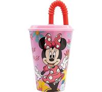 Gobelet avec paille pour enfants Minnie Disney, verre en plastique réutilisable semi-rigide BPA Free capacité 430 ml