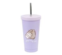 Grupo Erik | Gobelet Inox Pusheen 550 ml avec Paille | Cadeau Kawaii | Gobelet Isotherme avec Couvercle | Paille Réutilisable, Boissons Fraîches, Cadeau Original