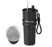 Gobelet avec paille - Tasse de voyage | Bouteille d'eau isolée sous vide - 2,76 x 9,53 pouces, 710 ml, bouteille d'eau isolée de grande capacité, tasse à café portable, nouvelle voiture avec paille, m