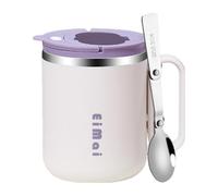 Gobelet avec poignée - gobelets isolés de 460 ml | Tasse de voyage à café anti-calde avec cuillère pliable | Tasse de café en doublure en acier inoxydable avec conception à double couche pour isolatio