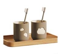 Gobelet Brosse à Dents 2pcs Design Nuage Anti-Chute(Coffee)