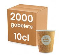 Gobelet carton 10 cl - Compostable Bioware - 2000 gobelets