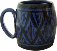 Gobelet céramique tasse peinture marocaine accessoires peints à la main déco grand, bleu