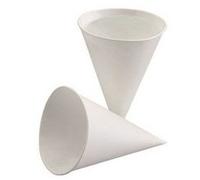 Gobelet conique, en papier de canne à sucre, blanc