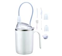 Gobelet d'alimentation - 400 ml - Gobelet anti-déversement (prise en main facile) avec paille et poignée - Bouteille d'eau (portable) pour personnes âgées, patients, convalescence, maternité, soins