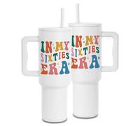 Gobelet de 1200 ml avec poignée et couvercle à paille, cadeau de 60e anniversaire pour elle, maman, sœur, meilleure amie, cadeau de 60e anniversaire pour elle, maman, sœur, meilleure amie, gobelet sur