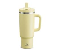Gobelet de 1200 ml avec poignée et paille : gobelet isotherme en acier inoxydable qui garde au froid pendant 24 heures, gobelet de voyage étanche entre dans le porte-gobelet, sans BPA, vanille claire