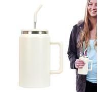 Gobelet de 50 oz avec anse | Gobelet isotherme avec anse pour une grande capacité | Grande capacité pour garder l'isolation froide Gobelet en paille pour boissons, jus, bière, café, lait