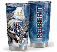 Gobelet De Café Acier Inoxydable Tasse À Boire Isotherme Réutilisable Tasse De Voyage Isolée Pour Maman Papa Noël 590 Ml Gobelet Américain Personnalisé Avec Eagle Patriotique
