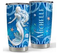 Gobelet De Café Avec Paille Et Couvercle Mug Isotherme Acier Inoxydable Thermos Pour Maman Papa Noël 590 Ml Gobelet En Céramique Personnalisé Avec Dessin De Sirène