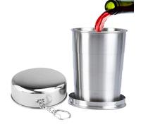 Gobelet de camping pliable - Gobelet télescopique | Tasse de voyage pliable de 300 ml avec couvercle durable, réservoir d'eau de camping, randonnée, excursions en plein air, aventure