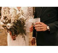 Gobelet de mariage personnalisé, eco cup Fleuri rose, Petit Mariage entre Amis, 25cl (Lot de 1)