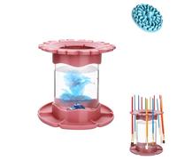 Gobelet de nettoyage pour pinceaux, 3 en 1, en silicone, porte-pinceaux, gobelet de vaisselle, pinceau, peinture amovible, gobelet de nettoyage pour pinceaux d'art, nettoyant pour aquarelle, rose,