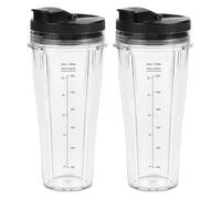 Gobelet De Rechange Pour Mixeur Ninja,2 Pièces 710 Ml Cup Gobelet De Remplacement Pour Ninja Avec Couvercles,Tasse De Rechange Compatible Avec Nutri Pour Mélangeurs Ninja, SS100, SS101, SS300