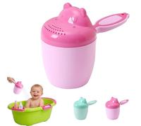 Gobelet De Rinçage Bébé,Protège Yeux & Oreilles, Design Anti-Larmes,En Forme D‘Ours Ou D‘Hippopotame,Jouet De Bain Pour Lavage De Cheveux Facile (Rose B)