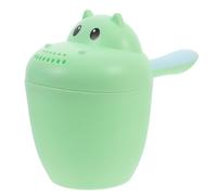 Gobelet de Rinçage Shampoing Bébé D’hippopotame Pp Vert Clair | Usage Bain et Bain, Prise Facile, Versement D’eau Souple, Format pour Nourrissons