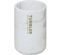 Gobelet de salle de bain design marbre Lea - Blanc Blanc G