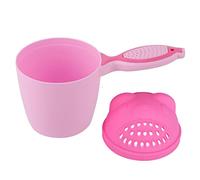 Gobelet de shampoing pour bébé, shampooing mignon pour bébé Rinceur de bain cascade lavage de bébé bonnet de cheveux Protection des yeux pour bébés (rose)