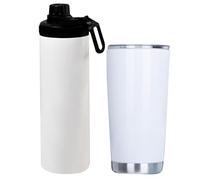 Gobelet de sublimation en acier inoxydable de 591 ml, gobelet isotherme à double paroi en acier inoxydable de 591 ml avec gobelet étanche pour garder les boissons froides et chaudes