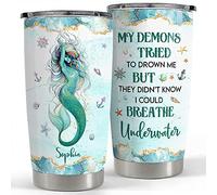 Gobelet De Voyage Acier Inoxydable Tasse De Voyage Isolée Réutilisable Tasse À Boire Isotherme Pour Noël Collègue Papa 590 Ml Gobelet Personnalisé Sirène Style Marbre