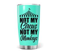 Gobelet De Voyage Avec Paille Et Couvercle Tasse De Voyage Isolée Acier Inoxydable Tasse À Boire Isotherme Pour Noël Papa Maman 590 Ml Ce N'Est Pas Mon Cirque, Ce Ne Sont Pas Mes Singes.