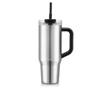 Gobelet de voyage BODUM 1,2 L Argent élégant - avec paille, anse et couvercle