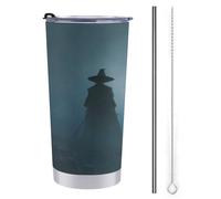 Gobelet de voyage de 591 ml, tasse à café isotherme en acier inoxydable avec couvercle à paille et brosse de nettoyage Motif trois sorcières