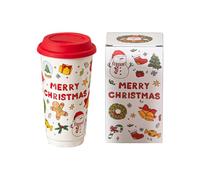 Gobelet de voyage de vacances - Tasse en céramique de Noël de 580 ml, récipient à boisson festif et portable | Idéal pour lescollègues et lesfemmes, lesamis et leshommes, la famille et lescélébra