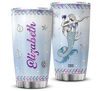 Gobelet De Voyage Réutilisable Tasse De Voyage Isolée Acier Inoxydable Gobelet De Café Pour Papa Ami Noël 590 Ml Sirène Personnalisée