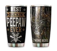 Gobelet De Voyage Réutilisable Thermos Avec Paille Et Couvercle Tasse De Voyage Isolée Pour Collègue Noël Papa 590 Ml Le Meilleur Cerf De Chasse Au Monde - Cerf De Chasse Personnalisé