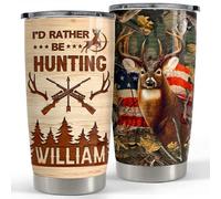 Gobelet De Voyage Réutilisable Thermos Tasse À Boire Isotherme Pour Noël Collègue Ami 590 Ml Gobelet Personnalisé Pour Les Passionnés De Chasse, Motif Cerf, Avec Nom