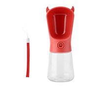 Gobelet d'eau Portable pour Chien et Chat de 350 ML, Bouteille à Boire en Forme de Diable pour Animaux de Compagnie, Distributeur d'eau à Une Main avec Joint en Gel Anti-Fuite (Rouge)