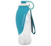 Gobelet d'eau pour Animaux, Bouteille d'eau Portable pour Chien de 20 oz, Gobelet à Boire sans BPA en Silicone et Pet avec Dragonne Amovible et Boucle pour Promenade Randonnée Camp (Bleue)