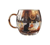 Gobelet d'Halloween - Tasse à café en verre Haunted Path - Récipient pour boissons chaudes ou froides, fournitures de fête pour la maison, la ferme, l'appartement, l'hôtel, le restaurant, les