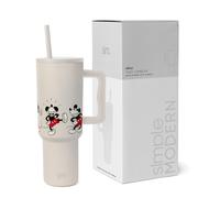 Gobelet Disney simple et moderne de 1,13 l avec poignée et couvercle à paille | Gourde isotherme et réutilisable en acier inoxydable | Cadeaux po