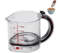Gobelet doseur 4 en 1 avec base réglable, gobelet doseur multifonctionnel avec bouchon raclette, design anti-déchets, tasse doseuse réglable (250 ml), facile à nettoyer, pour la cuisine