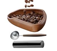 Gobelet doseur à café - Plateau de rangement en bois - Machine à café - Récipient de mesure pratique - Outil de mélange compact - Accessoire de boisson fiable pour la maison, les débutants, les