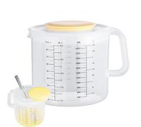 Gobelet doseur avec couvercle, gobelet doseur pour la cuisson - 2400 ml - Verre doseur gradué - Bol mélangeur - Poignée durable - Résistant aux éclaboussures - Pour mélanger les œufs, la salade, le