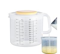 Gobelet doseur de 2 400 ml - Bol de cuisson transparent anti-déversement avec couvercle | Bol gradué avec poignée | Conteneur doseur d'onces de grande capacité pour