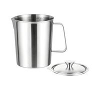 Gobelet doseur de liquide, récipient en acier inoxydable avec double échelle et couvercle, grande capacité, pour cuisiner, préparer, passe au four, au lave-vaisselle et au congélateur