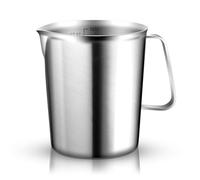 Gobelet doseur en acier inoxydable 304 - 1 l - Avec poignée, dimensions et graduations (ML/OZ) - Passe au lave-vaisselle - Pour cuisine, latte art et pâtisserie