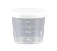 Gobelet doseur en plastique transparent avec couvercle, gobelet distributeur multifonction pour médicaments liquides, cuisine et artisanat, marquages gradués faciles à lire (20 ml)